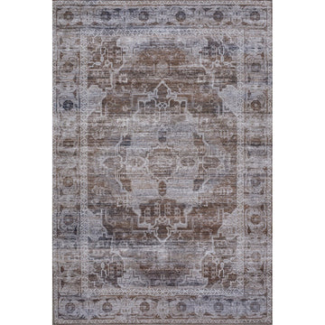 Alanya Ornate Medallion Washable Area Rug